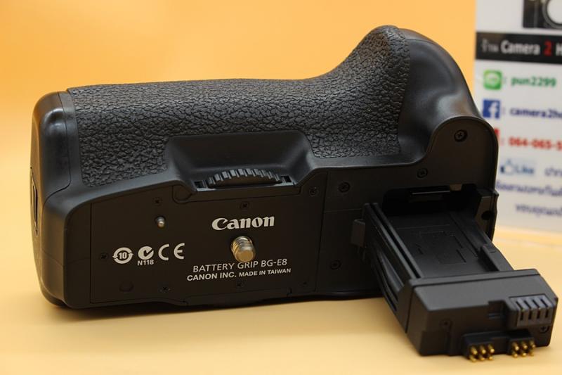 ขาย Battery Grip Canon BG-E8 for 550D/600D/650D/700D สภาพพร้อมใช้งาน ยางแน่น ไม่บวม ใช้งานปกติเต็มระบบ พร้อมรางแบต  อุปกรณ์และรายละเอียดของสินค้า 1.Battery